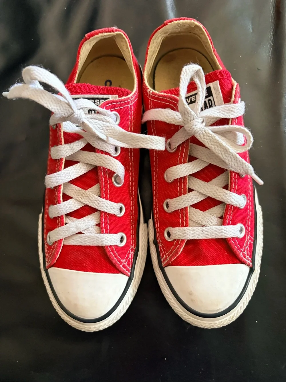 Converse Kids Red Low Top Canvas Sneakers